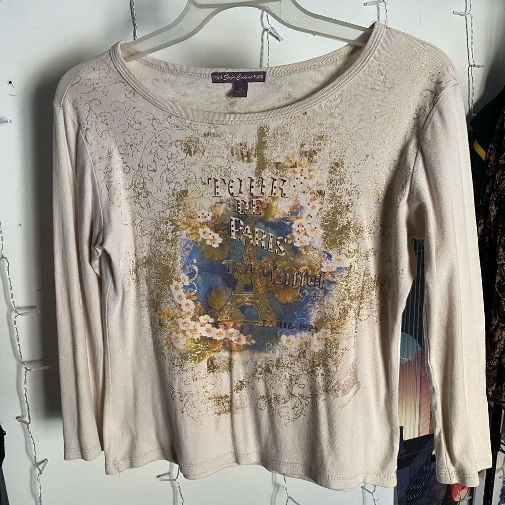 Vintage “Tour De Paris” Long-sleeve Shirt 2000s Y2k S